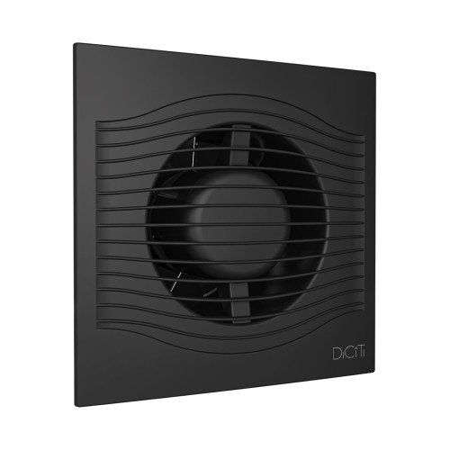 Вентилятор накладной SLIM D125 обр.клапан Matt black DICITI 
