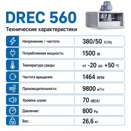 Вентилятор радиальный DREC 560 с внешним двигателем VENTEUROPE