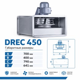 Вентилятор радиальный DREC 450 с внешним двигателем VENTEUROPE