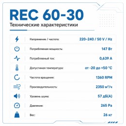 Вентилятор радиальный REC 600х300 VENTEUROPE
