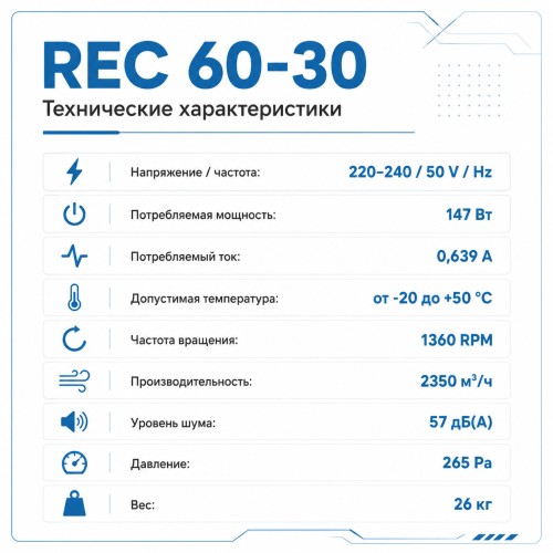 Вентилятор радиальный REC 600х300 VENTEUROPE