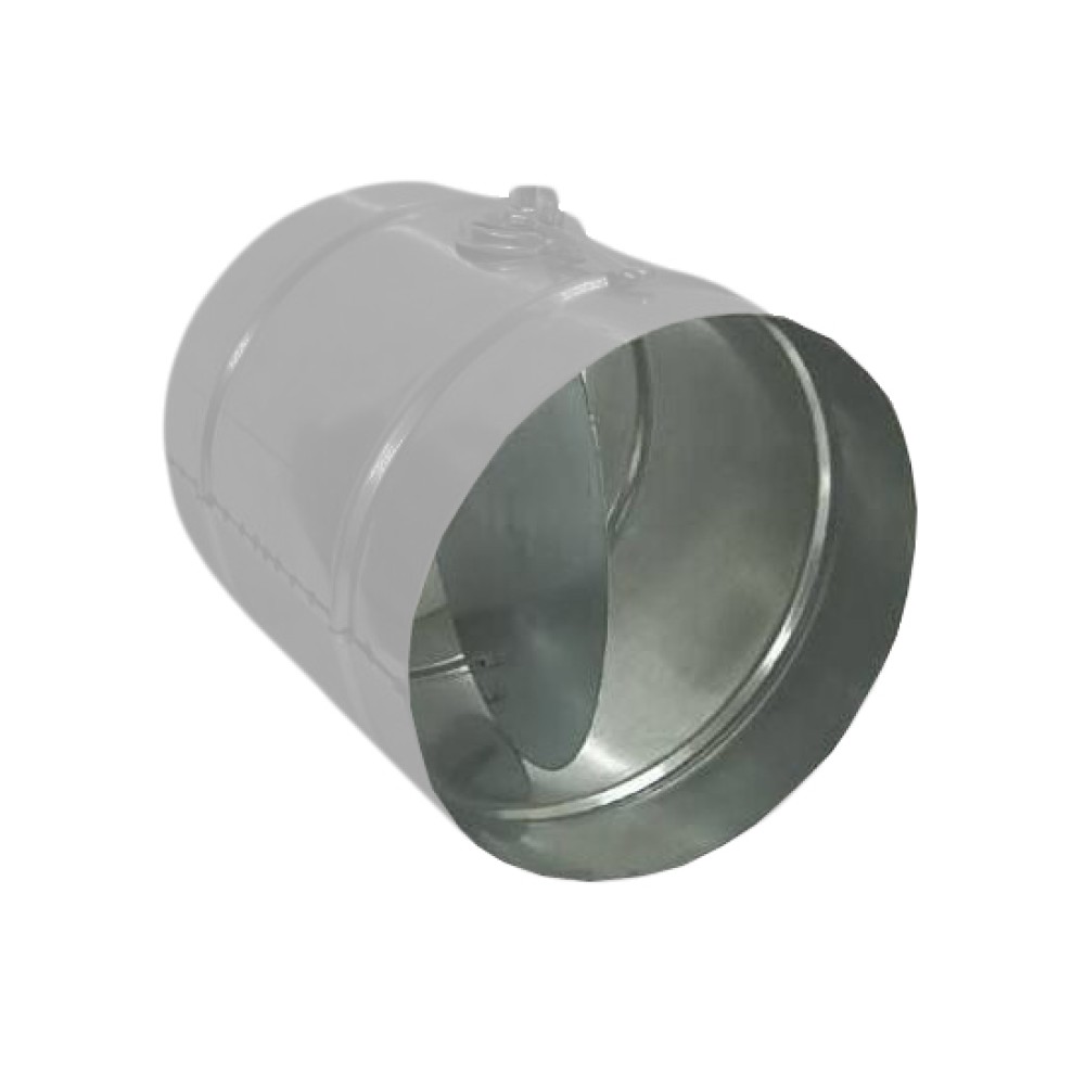 Дроссель-клапан ф120 белый из оцинкованной стали
