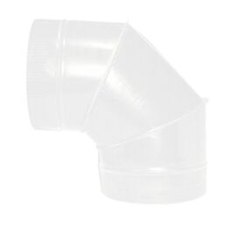 Отвод ф500 90° белый из оцинкованной стали
