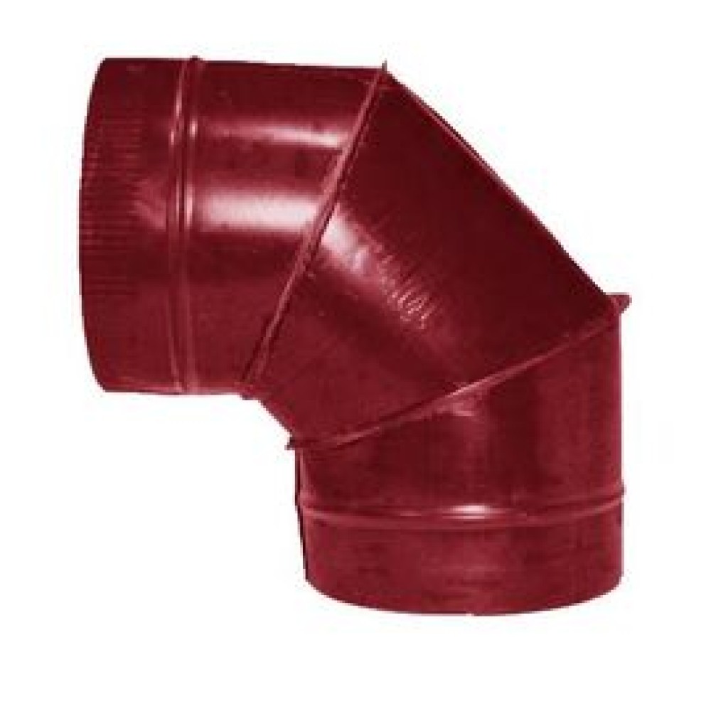 Отвод ф500 90° красный из оцинкованной стали
