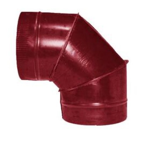 Отвод ф500 90° красный из оцинкованной стали
