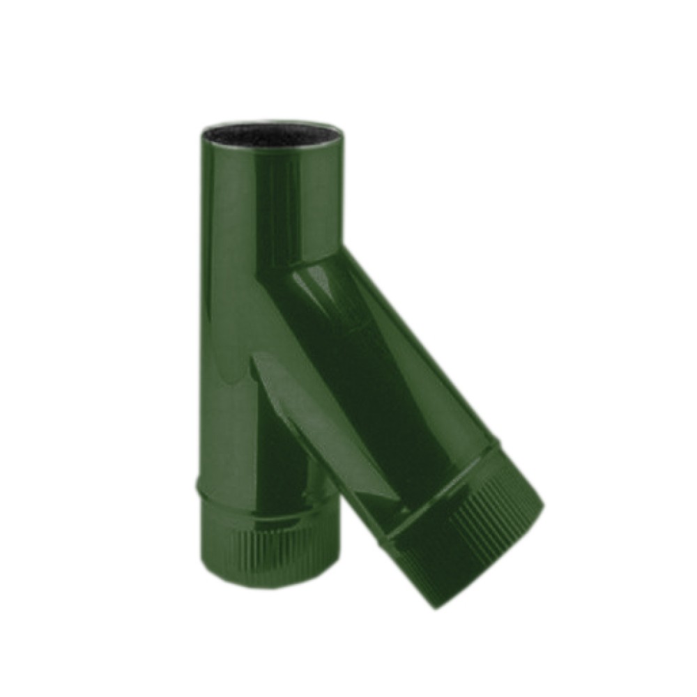 Тройник косой 45° ф355 зеленый из оцинкованной стали
