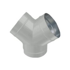 Тройник-штаны Y ф80 белый из оцинкованной стали
