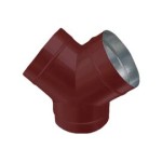 Тройник-штаны Y ф80 красный из оцинкованной стали
