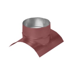 Врезка воротниковая круглая ф140/140 красный из оцинкованной стали
