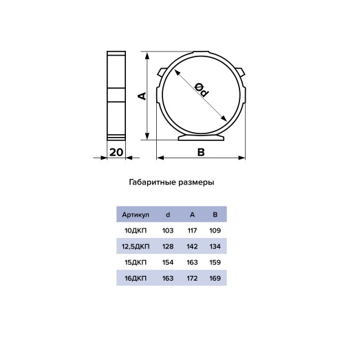 Держатель ДКП D150 пластик ERA