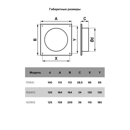 Фланец Ф D100 113х113 пластик ERA