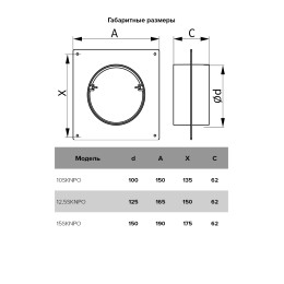 Пл. торцевая SKNPO фланец D150 соединитель обр.клапан 190x175 пластик ERA