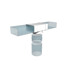 Тройник ТФП D100 с выходом 60х120 пластик ERA