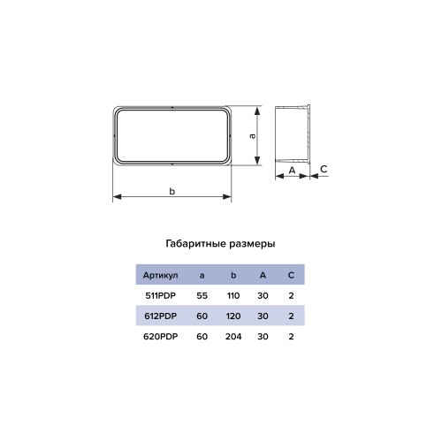 Заглушка PDP 90х220 пластик ERA