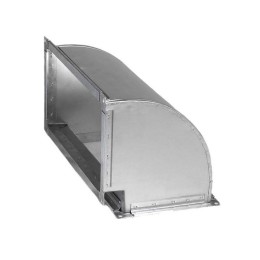 Прямоугольный отвод 90 500х150 вертикальный на шине из оцинкованной стали