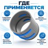Муфта соединительная ТИХОНЯ СПВ ПЭ МС-75 из АБС-пластика для СПВ ПЭ с 2 фиксирующими кольцами, D75