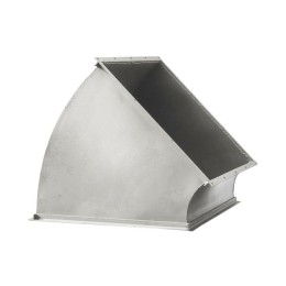 Прямоугольный отвод 45 500x400 S- 0.7 горизонтальный на шине из оцинкованной стали