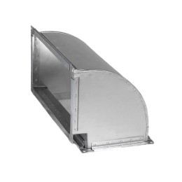 Прямоугольный отвод 90 150x400  S- 0.7 вертикальный на шине из оцинкованной стали