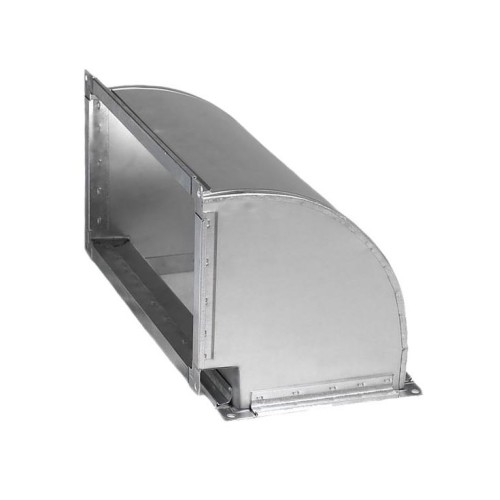 Прямоугольный отвод 90 200x600 S- 0.7 вертикальный на шине из оцинкованной стали