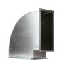 Прямоугольный отвод 90 500x400 S- 0.7 горизонтальный на шине из оцинкованной стали