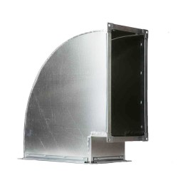 Прямоугольный отвод 90 600x200 S- 0.7 горизонтальный на шине из оцинкованной стали