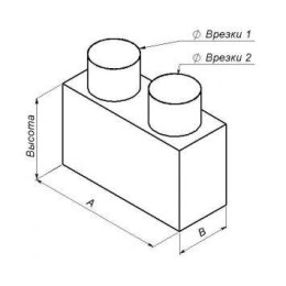 КСД 600х300х300h верхняя врезка камера статистического давления (адаптер) под вентиляционную решетку