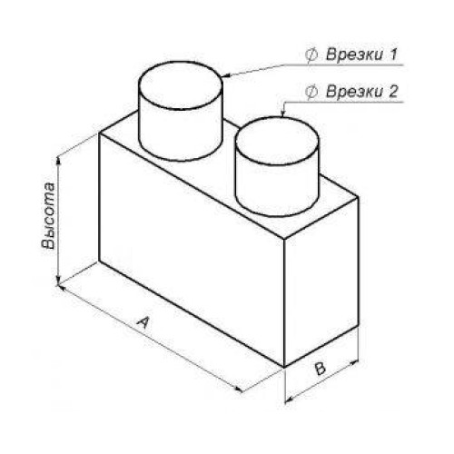 КСД 600х300х300h верхняя врезка камера статистического давления (адаптер) под вентиляционную решетку