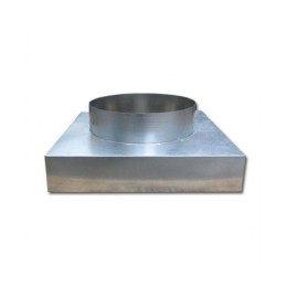 АДАПТЕР 460х460 Ф250 ИЗ ОЦИНКОВАННОЙ СТАЛИ С ВЕРХНИМ ВЫХОДОМ