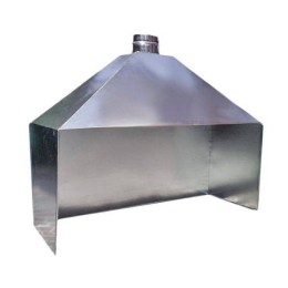 ЗВОПМ 300х600 Зонт вытяжной оцинкованный пристенный для мангала