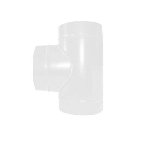 Тройник 80/80 белый из оцинкованной стали