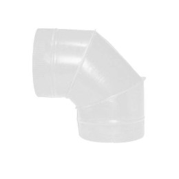Отвод ф125 90° белый из оцинкованной стали