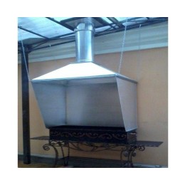 ЗВОПМ 400х900 Зонт вытяжной оцинкованный пристенный для мангала