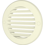 12РКН Ivory, Решетка наружная вентиляционная круглая с фланцем D125, ASA