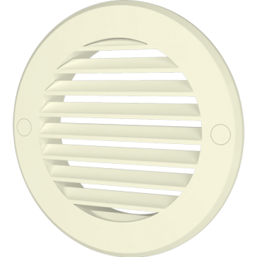12РКН Ivory, Решетка наружная вентиляционная круглая с фланцем D125, ASA