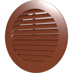 15РКН терр, Решетка наружная вентиляционная круглая с фланцем D150, ASA, терракотовая