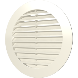 15РКН Ivory, Решетка наружная вентиляционная круглая с фланцем D150, ASA