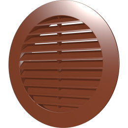 16РКН терр, Решетка наружная вентиляционная круглая с фланцем D160, ASA, терракотовая