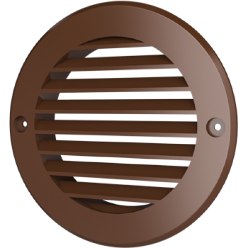 12РКН терр, Решетка наружная вентиляционна1я круглая с фланцем D125, терракотовая