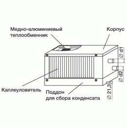 Фреоновый охладитель Shuft для прямоугольных каналов WHR-R 600*350-3