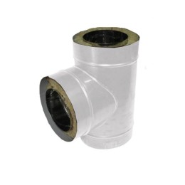 Тройник 110/200 нерж. 0,5/ оцинк. 0,5 белый