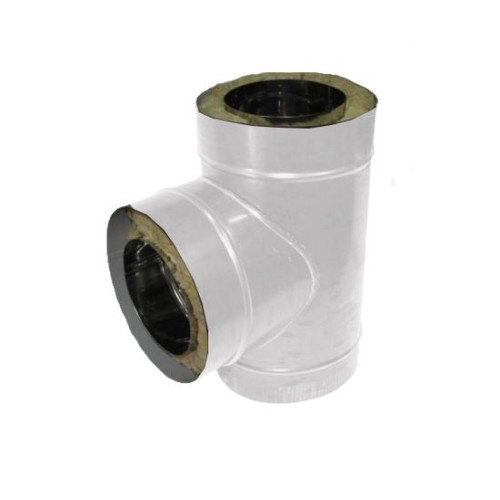 Тройник 110/200 нерж. 0,5/ оцинк. 0,5 белый