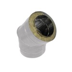 Отвод 45 130/200  нерж. 0,5/ оцинк. 0,5 белый