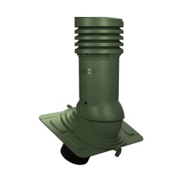 Е-21-5 Вентвыход зеленый неизолированный D150 мм Н 490 мм, универсальный для низкопрофильной металлической кровли с переходником
