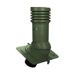Е-22-5 Вентвыход зеленый изолированный D150 мм Н 490 мм, универсальный для низкопрофильной металлической кровли с переходником