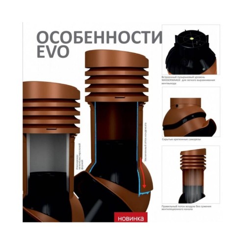 Е-25-5 Вентвыход зеленый D125мм H-447 неизолированный для кровли из металлочерепицы