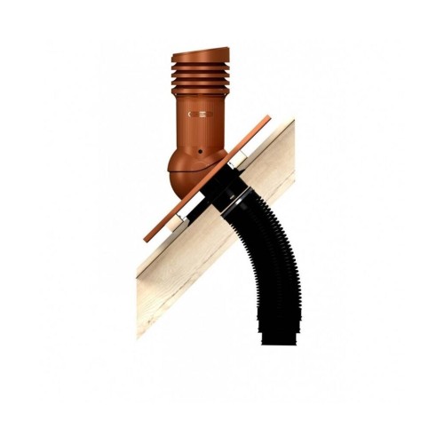 Е-26-7 Вентвыход терракотовый D125мм H-447 изолированный для кровли из металлочерепицы