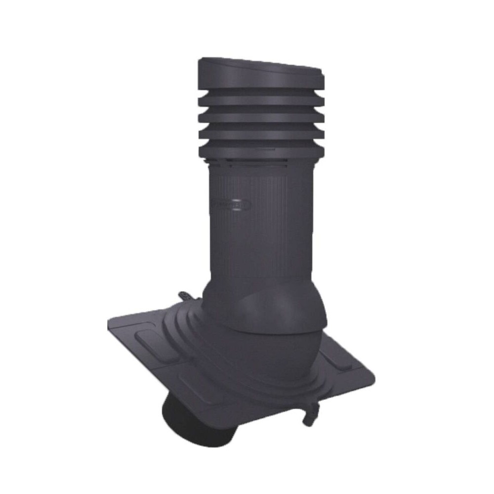 Е-21-8 Вентвыход антрацит неизолированный D150 мм Н 490 мм, универсальный для низкопрофильной металлической кровли с переходником