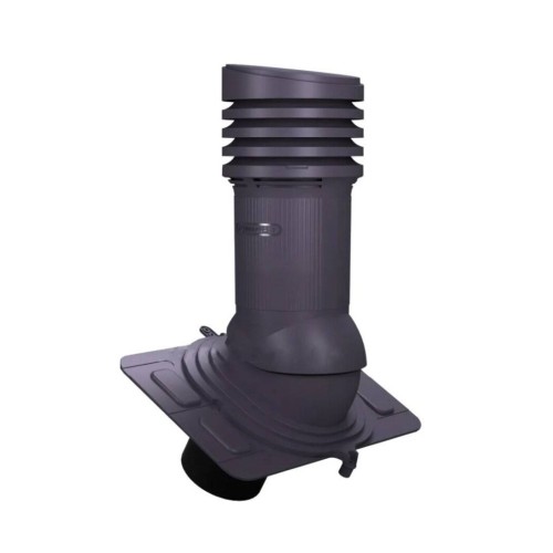 Е-18-1 Вентвыход серый изолированный D125/110  мм Н 447 мм, универсальный для низкопрофильной металлической кровли с переходником