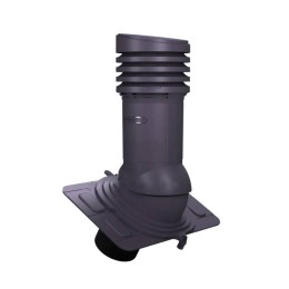 Е-22-1 Вентвыход серый изолированный D150 мм Н 490 мм, универсальный для низкопрофильной металлической кровли с переходником