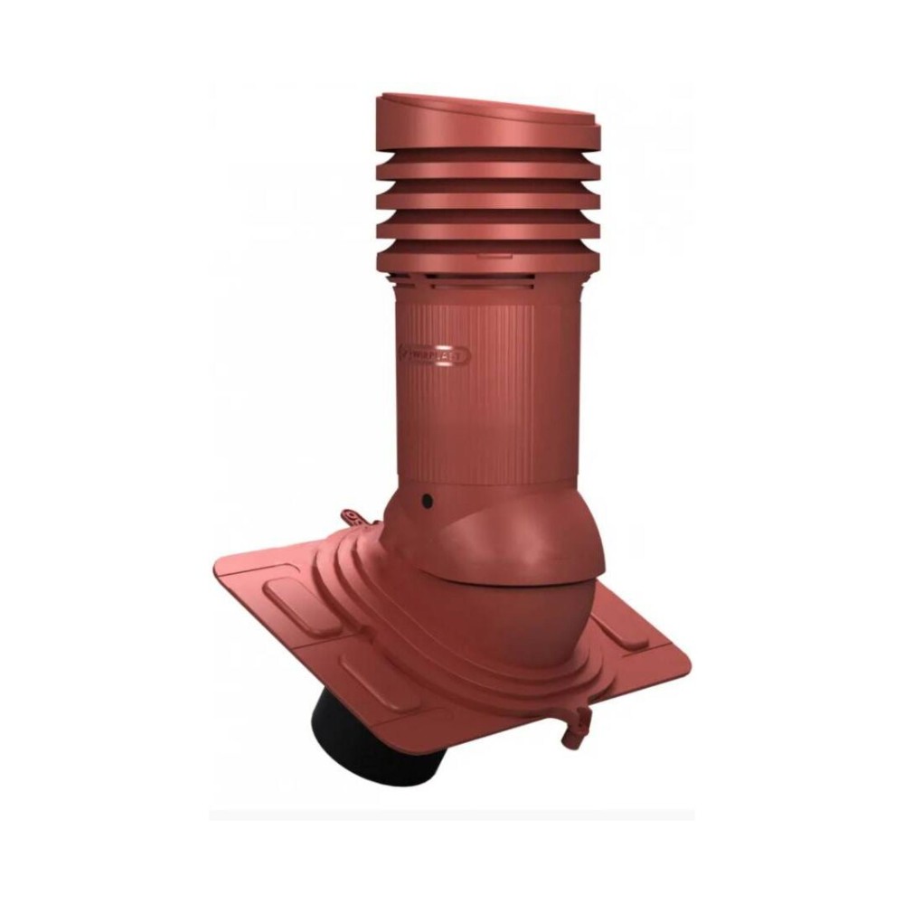 Е-21-4 Вентвыход красный неизолированный D150 мм Н 490 мм, универсальный для низкопрофильной металлической кровли с переходником